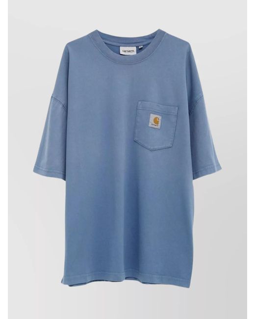 Carhartt Blue Cotton Short-Sleeve T-Shirt for men