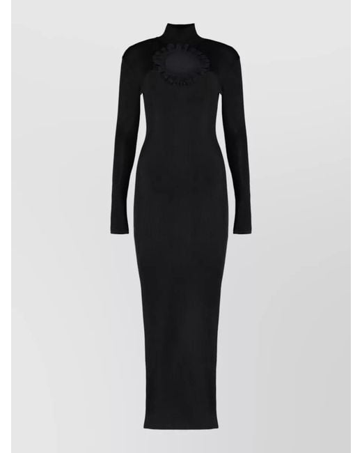 Self-Portrait Black Christopher Kane Knit Maxi Dress Cutout Back