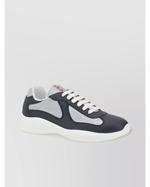 Prada Blue America's Modern Leather Sneakers for men