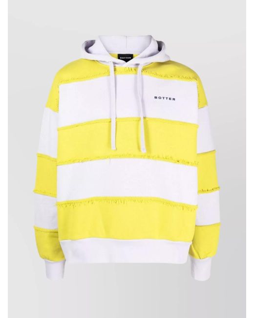 BOTTER Yellow Striped Logo-Print Organic Cotton Hoodie for men