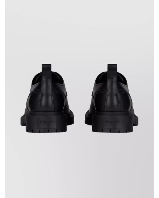 Givenchy Black Brushed Leather Chunky Derby Shoes for men