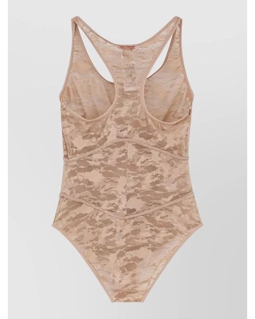 DIESEL Natural Lace Racerback Sleeveless Camouflage Top Lingerie