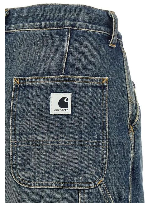 Carhartt Blue Cotton Knee-Length A-Line Skirt