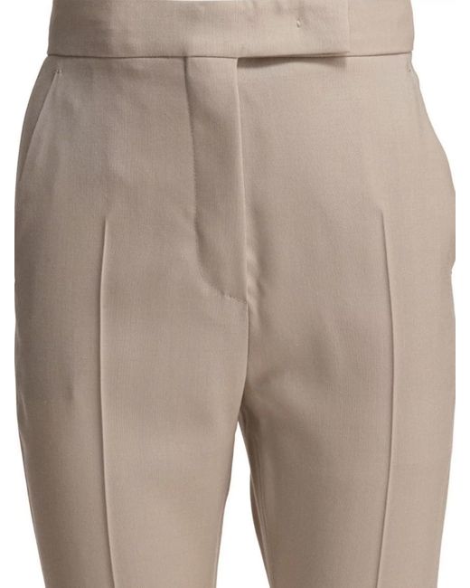 Max Mara Natural Wool Mohair Silk Straight-Leg Tailored Trousers
