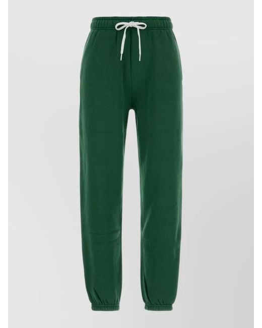 Polo Ralph Lauren Green Cotton Blend Joggers Cuffed Ankles Pockets