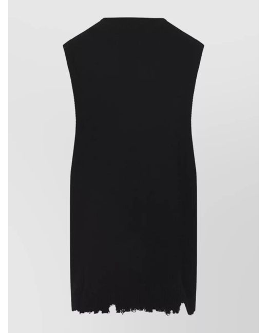 MM6 by Maison Margiela Black Cotton Sleeveless Mini Dress