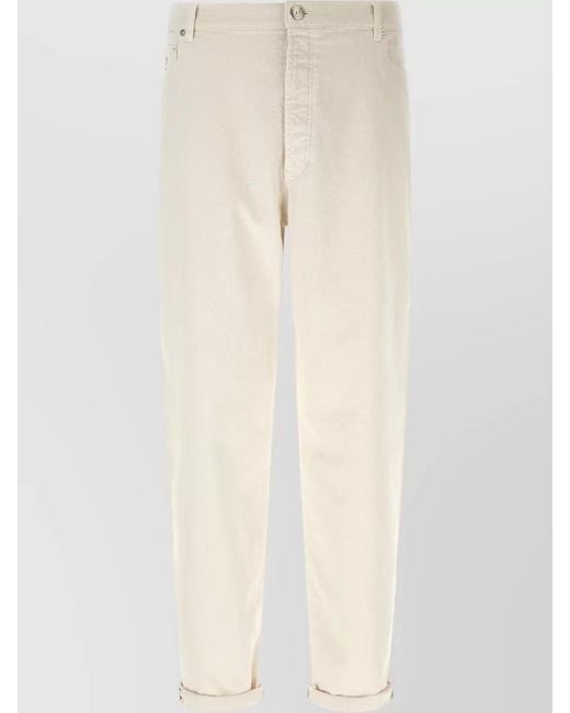Brunello Cucinelli Natural Relaxed Fit Tapered Leg Denim Jeans for men