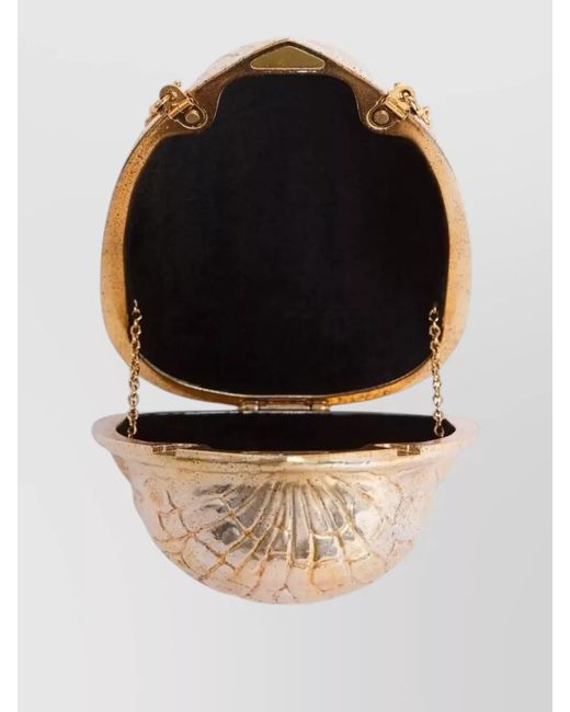 J.W. Anderson Natural Resin Walnut Clutch Bag Chain Strap