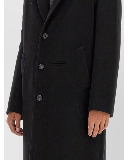McQueen Black Cashmere Single-Breasted Coat for men