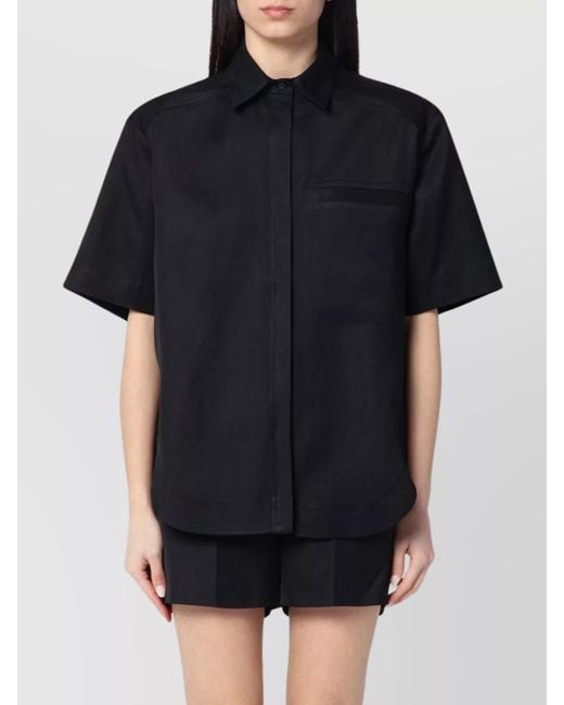 Loulou de Saison Black Viscose Linen Shirt