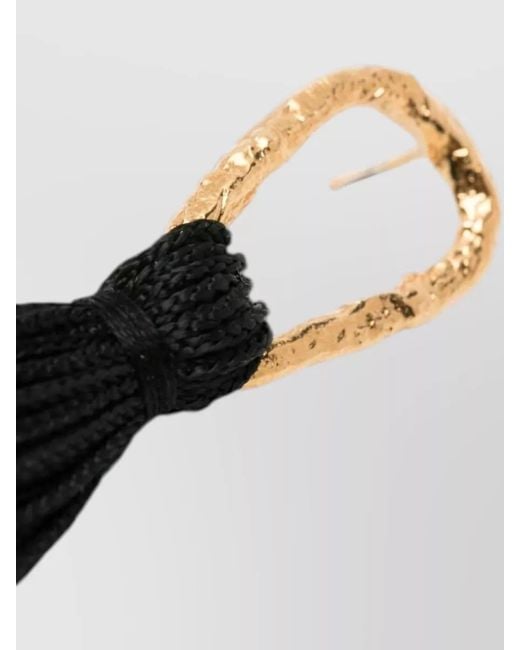 Forte_forte Black Tassel Earrings Tone Hardware