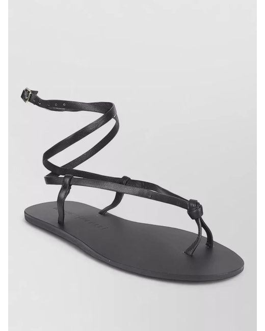 Manebí Metallic Leather Knot Sandals Open Toe Flats