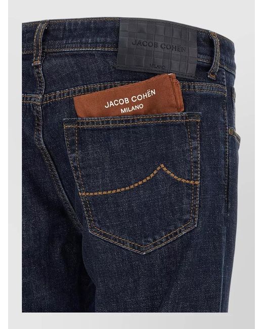 Jacob Cohen Blue Bard Denim Jeans Belt Loops Five Pockets for men