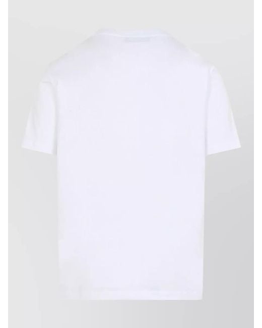 Lanvin White Embroidered Logo Cotton T-Shirt for men