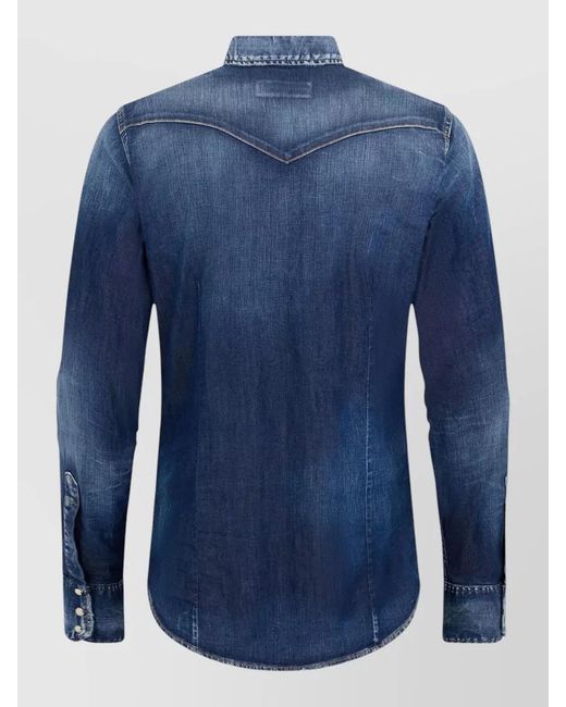 DSquared² Blue Pefecto Wash Classic Shirt for men