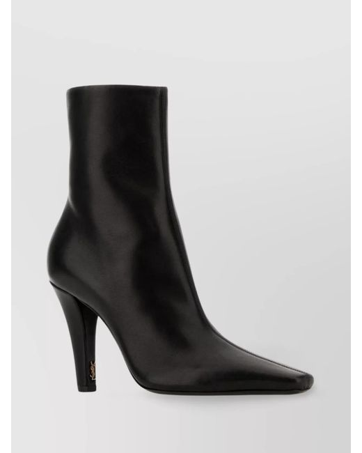 Saint Laurent Black Leather Jill Ankle Boots