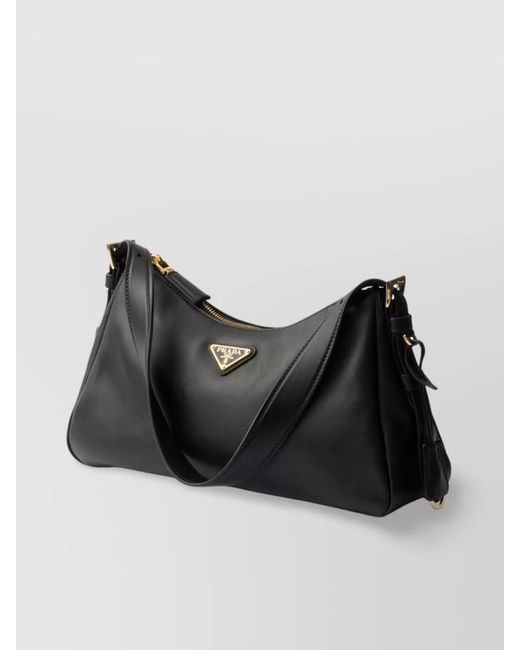 Prada Black Aimée Medium Shoulder Bag With Adjustable Strap