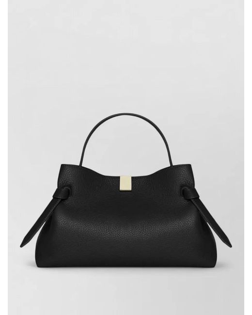 Yuzefi Black Shoulder Bag Tone Hardware Top Handle