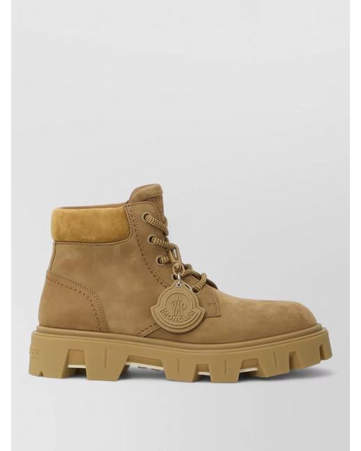 Moncler Natural Leather Ankle Boots for men