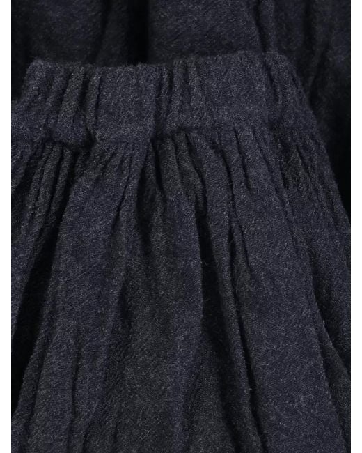 Daniela Gregis Blue Wool Midi Skirt Full Silhouette
