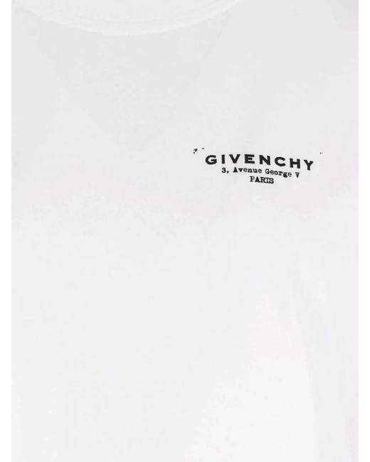 Givenchy White Cotton Logo Print Short Sleeve T-Shirt