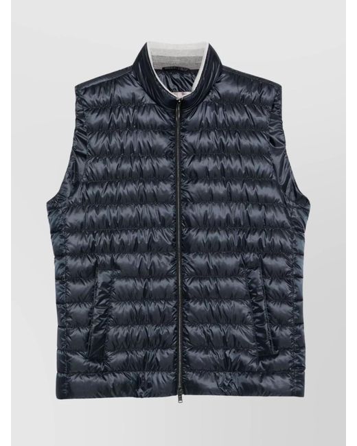 Herno Blue Quilted Down Vest for men