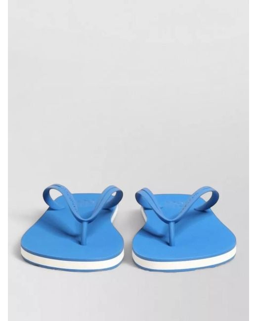 Dolce & Gabbana Blue Logo Beach Slides Flat Rubber Sole for men