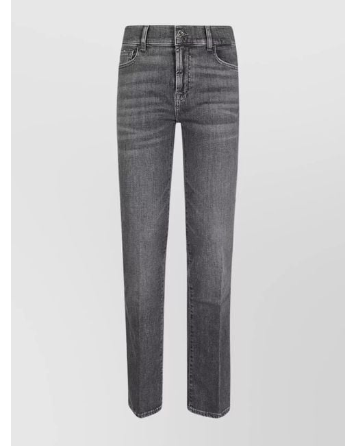 7 For All Mankind Gray Bootcut Jeans With Belt Loops And Five Pockets