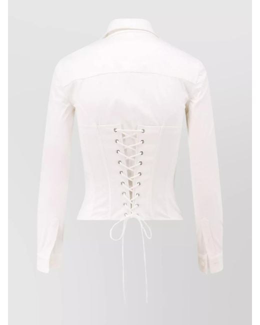 Balenciaga White Cotton Blend Corset Shirt