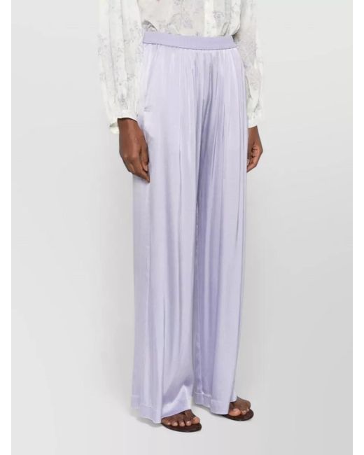 Forte_forte Purple Silk Wide-Leg Trousers