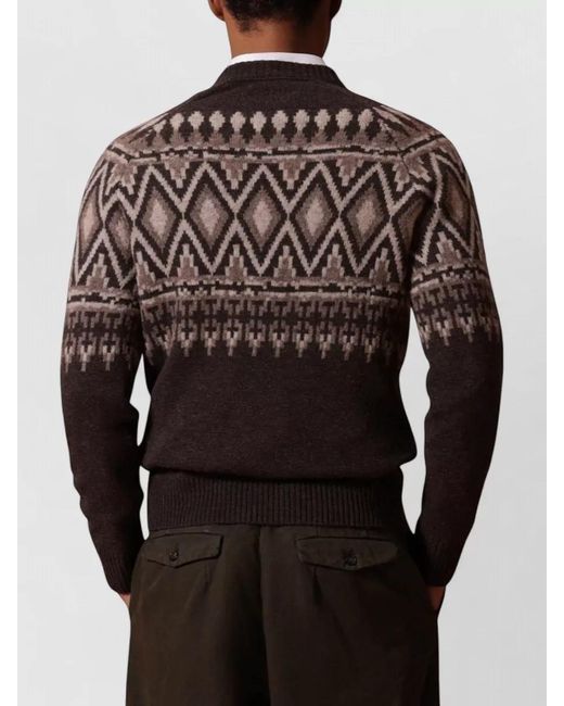 Ballantyne Multicolor Geometric Intarsia Wool Jumper for men