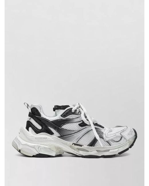 Balenciaga White Chunky Sole Mesh Upper Lace Up Sneakers for men