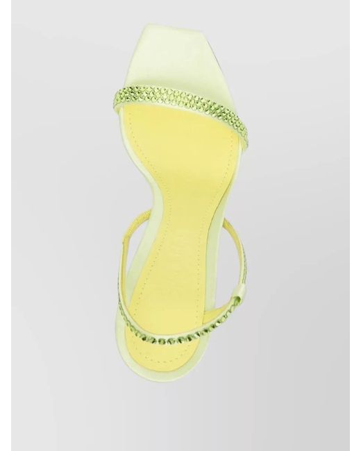 3Juin Metallic Eloise Calf Leather Crystal Strap Sandals