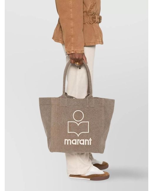 Isabel Marant Natural Yenky Tote Bag With Two Rolled Top Handles