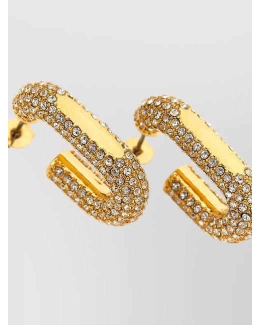 Rabanne Metallic Crystal-Embellished Earrings