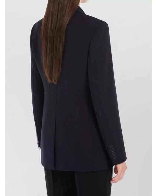 Max Mara Blue Tailored Jacket Linz Notched Lapels Buttons