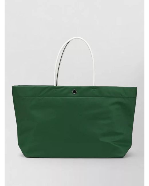 Tory Burch Green Tote Bag Top Handles Contrast Design