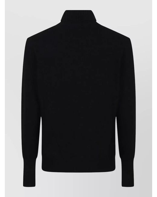 Ballantyne Black Turtleneck Sweater Ribbed Cuffs And Hem for men