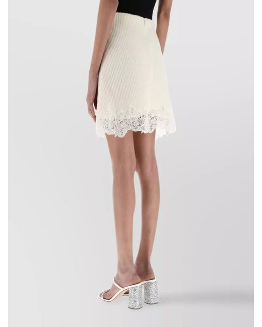 Chloé Natural Wool Lace Mini Skirt