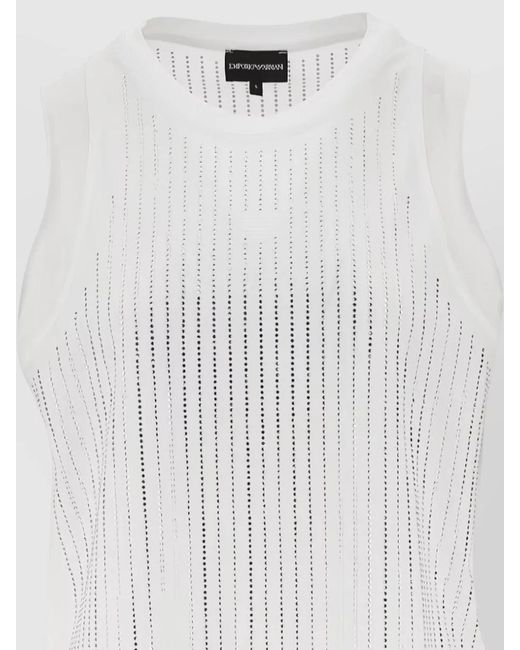 Emporio Armani White Cotton Tank Top Round Neck Sleeveless