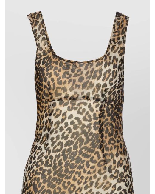 Ganni Brown Leopard Print Dress