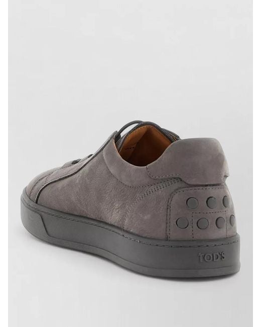 Tod's Gray Lace Up Nubuck Sneakers Low Top Sole for men