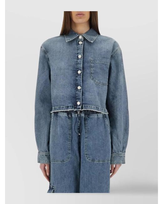 Moschino Blue Denim Cropped Jacket