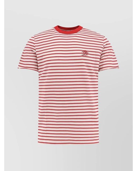 Golden Goose Deluxe Brand Red Striped Cotton Ribbed Crew-Neck Short-Sleeve T-Shirt for men