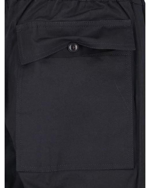 Rick Owens Blue Straight Cut Shorts Buttoned Front Back Pocket for men