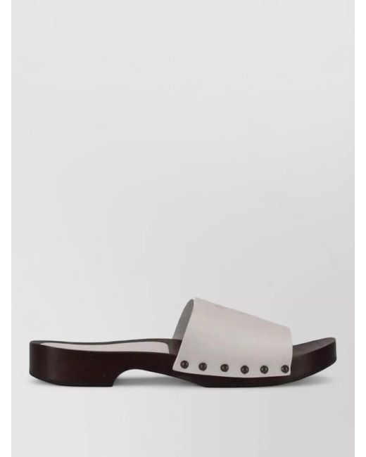 LA ROSE Multicolor Leather Flat Sole Sandals Open Toe Studs