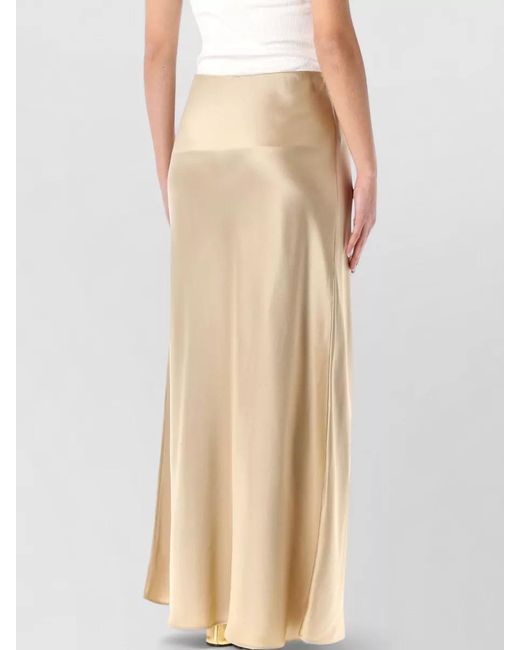 By Malene Birger Natural Satin High-Rise Flared Maxi Skirt