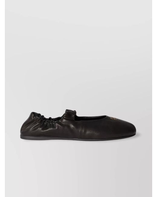 Miu Miu Black Leather Ballerina Flats