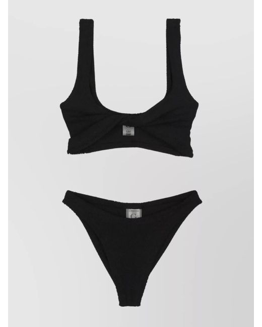 Hunza G Black Textured Bikini
