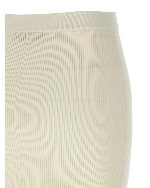 Alessandra Rich Natural Cashmere Midi Skirt